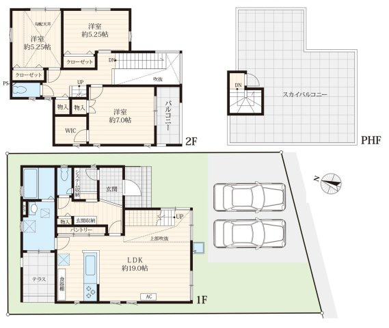 秦野市曽屋　未入居戸建　全1棟1号棟の間取り