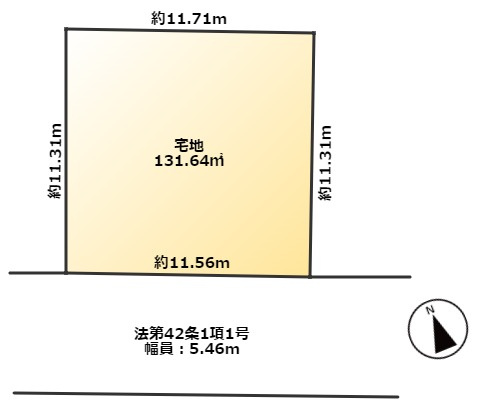 一本松土地（約40坪）の土地図