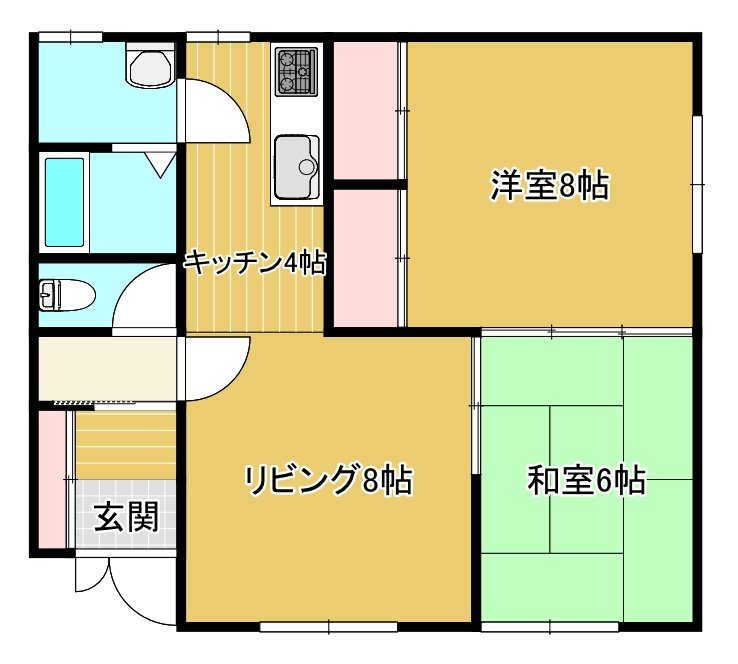 健康マンション2号棟の間取り