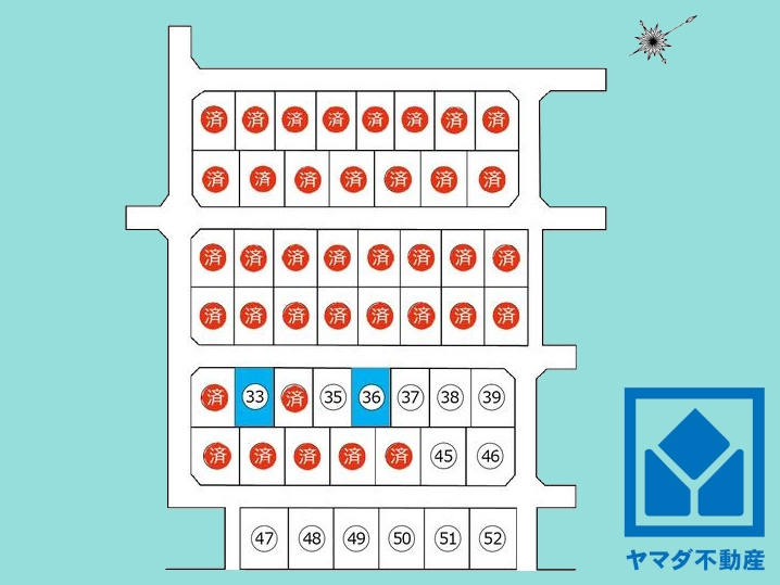 京田辺市同志社山手３丁目　35号地の区画図