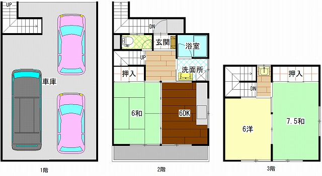 高知市高須貸家２棟の間取り|西棟
建物外観を気になさる方へ、見た目の良い物件です