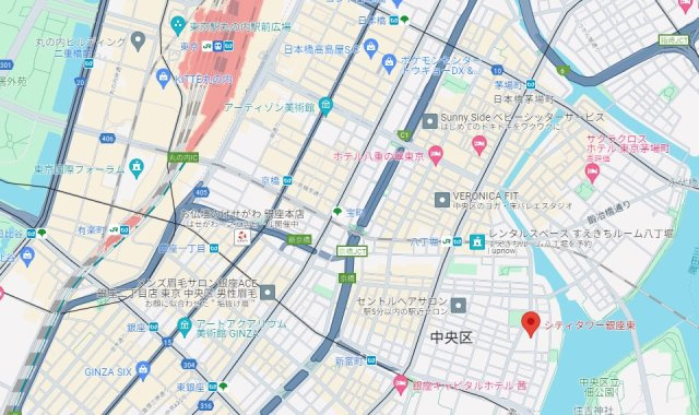 シティタワー銀座東の地図