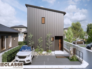 【外観パース】 | 宇治市木幡南山　売土地　建築条件付き | ・参考プラン価格：2540万（外構費220万、造成費等-万）
・建物価格は参考価格になります。
（弊社標準建物30坪で計算した価格です）
・参考プラン延床面積：94㎡