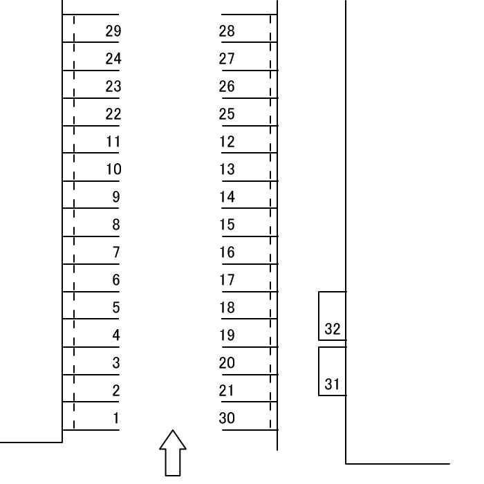 岡山市南区豊成１丁目の駐車場の区画図