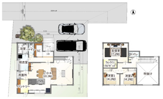 【参考プラン】 | 宇治市大久保町山ノ内　売土地　建築条件付き | 自由設計になりますので設計士と直接お話していただきオンリーワンのおうちづくりが可能です！需要の多いランドリールームも実現可能です。一緒に楽しくお家づくりをしていきましょう！