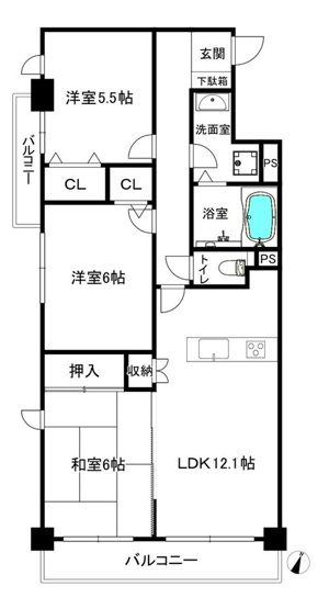 【間取り】 | コスモ須磨月見山