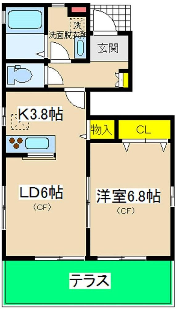 クレストヒル山下Bの間取り|前回募集時の写真です。現況優先