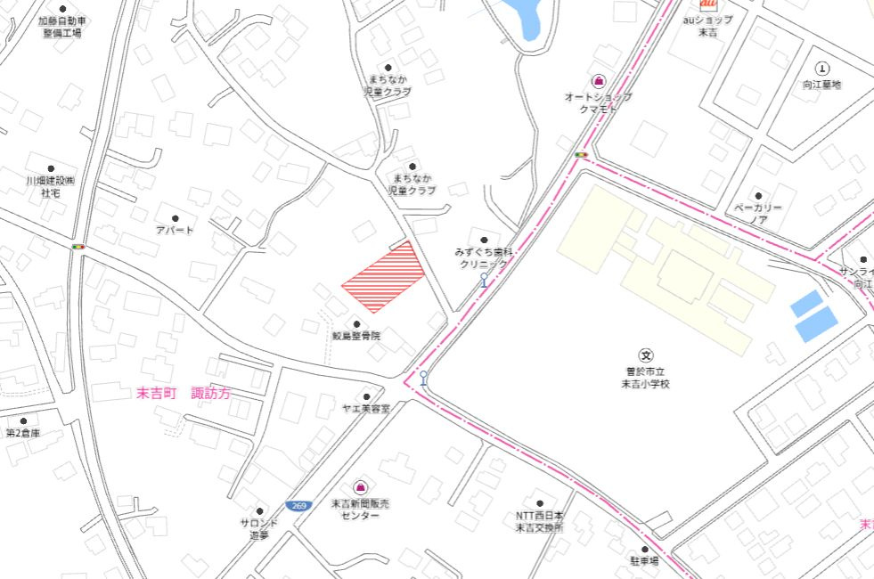 曽於市末吉町諏訪方の売地の土地図