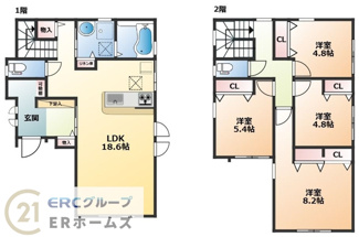 【間取り】 | 鈴蘭台東町　新築戸建　2区画分譲 | 2号棟間取り