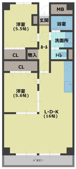 【間取り】 | 八戸ノ里第三ガーデンハイツ　A棟