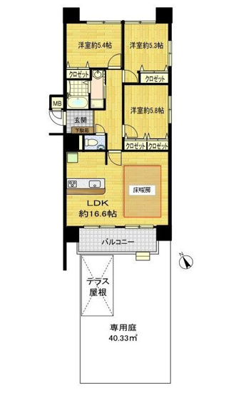 【間取り】 | 加古川グリーンシティＣ棟