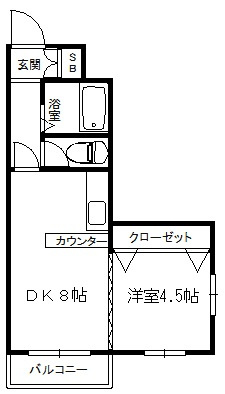 大阪市中央区中寺１丁目の賃貸マンションの間取り