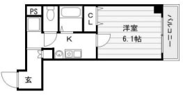 大阪市中央区博労町１丁目の賃貸マンションの間取り