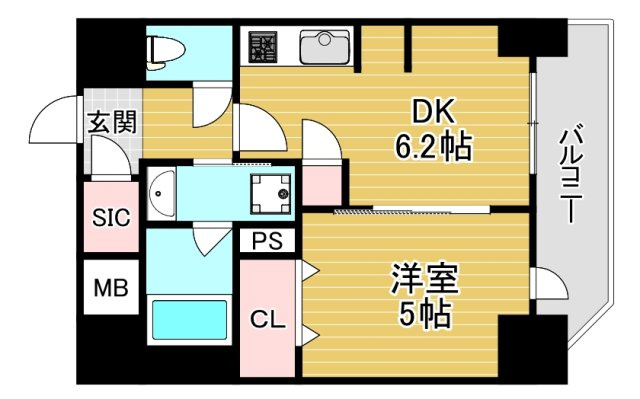 エステムコート北堀江Ⅱの間取り