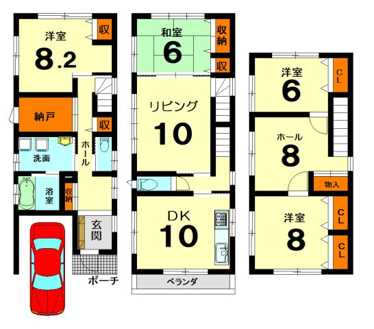 【間取り】 | 三宅町一戸建 | 建延 45.83坪　5SLDK　