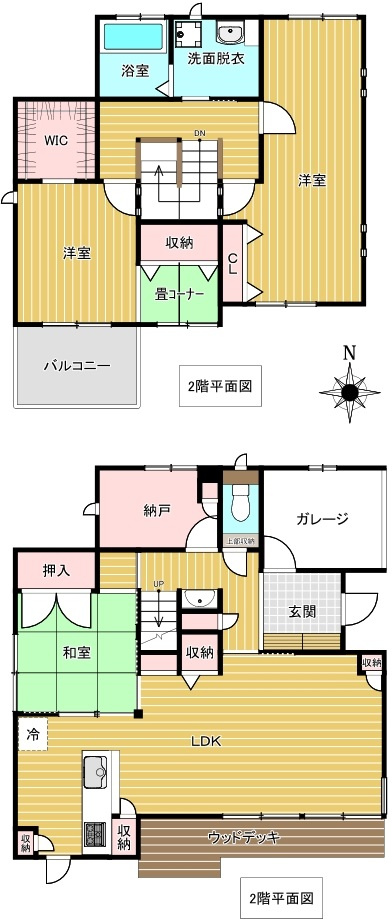 湖西市新所原　3SLDKの戸建ての間取り