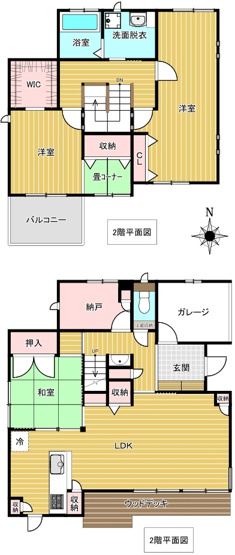 【間取り】 | 湖西市新所原　3SLDKの戸建て