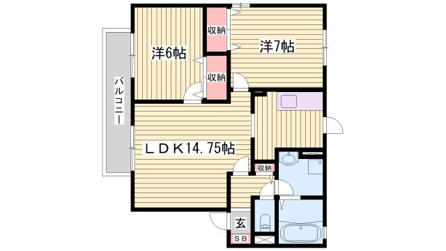 キングスコートB棟の間取り