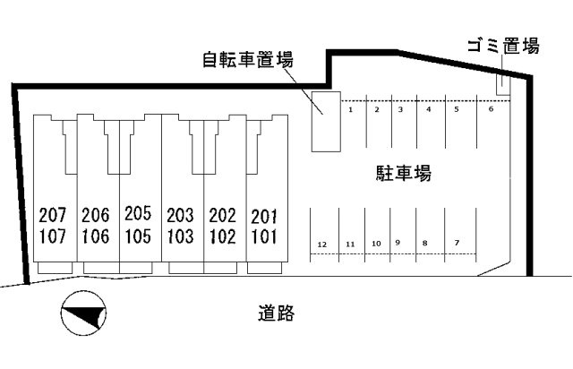 カーサ　リーヴァの区画図