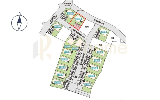 坂東市沓掛23-P1　新築戸建て　2号棟の区画図|大きなお買い物だからこそ、メリット・デメリットを伝えさせて頂きます。
R-homeにお任せください♪
