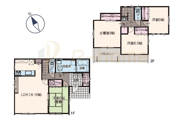 坂東市沓掛23-P1　新築戸建て　2号棟の間取り|4LDK＋SC、土地面積218.23m2、建物面積111.78m2