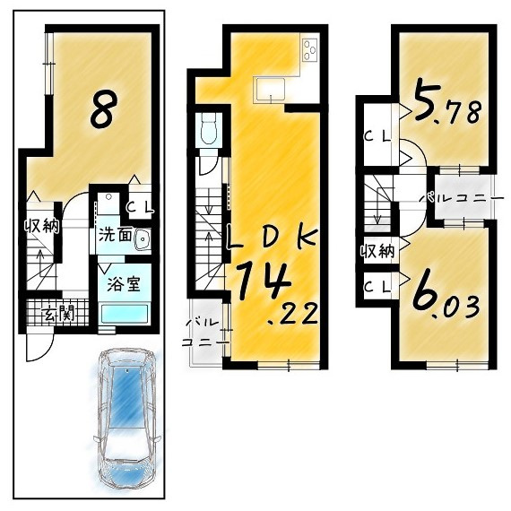 伏・羽束師菱川町の間取り