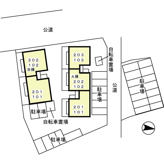 セジュール池鯉鮒　Ａ　　刈谷市近郊の賃貸ならクラスホーム刈谷の区画図