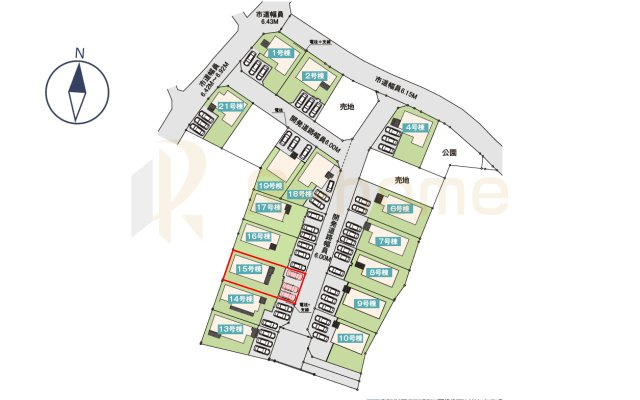 坂東市沓掛23-P1　新築戸建て　15号棟の区画図|大きなお買い物だからこそ、メリット・デメリットを伝えさせて頂きます。
R-homeにお任せください♪