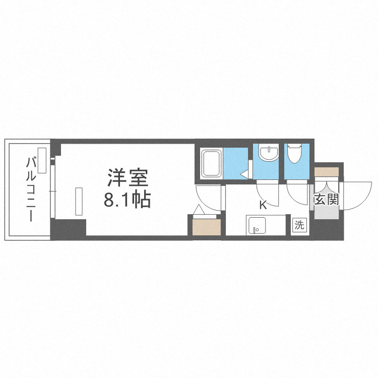 プレサンス谷町九丁目駅前の間取り