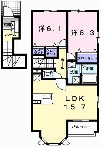トリノ　フルートＢの間取り