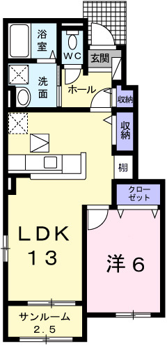ソレイユＡの間取り