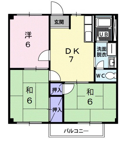 稲沢市国府宮４丁目のアパートの間取り|間取図