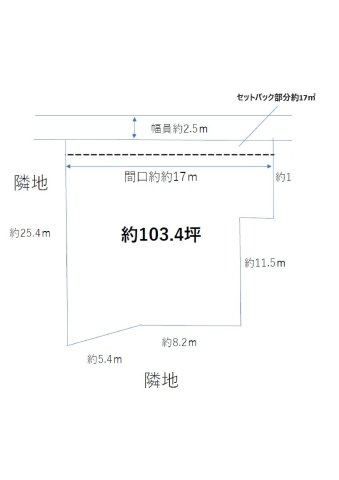 【区画図】 | 加古川市尾上町安田　売土地 | セットバック約17平米あります。