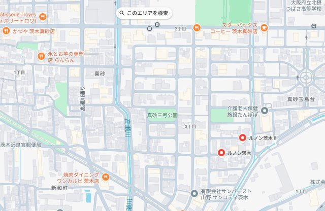 ルノン茨木Ⅰの地図