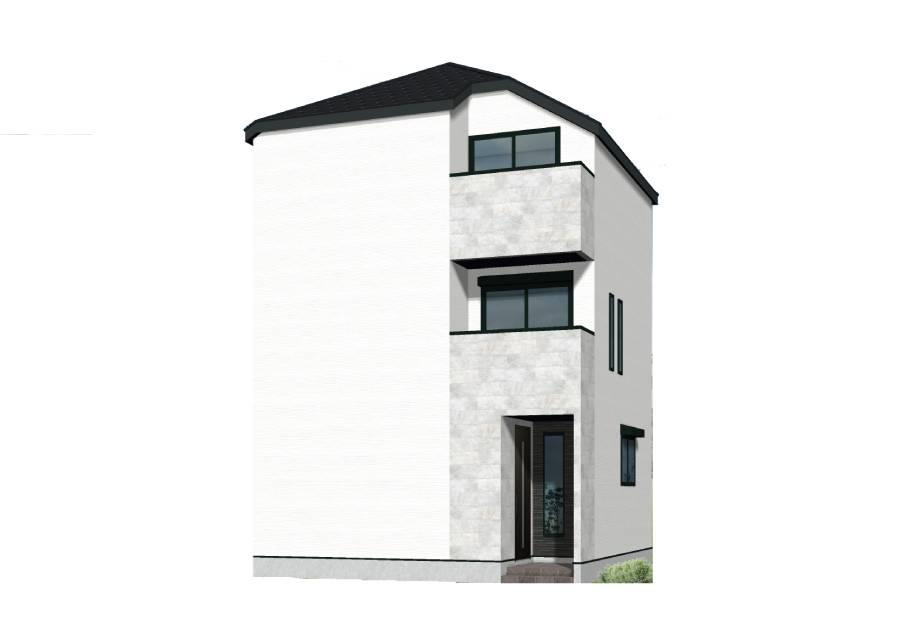 【横浜市保土ケ谷区初音ケ丘47-8全２棟新築戸建てB号棟】★仲介手数料無料★（初音ケ丘小学校・橘中学校）の外観パース