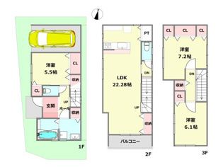 川西市見野3丁目新築一戸建ての間取り