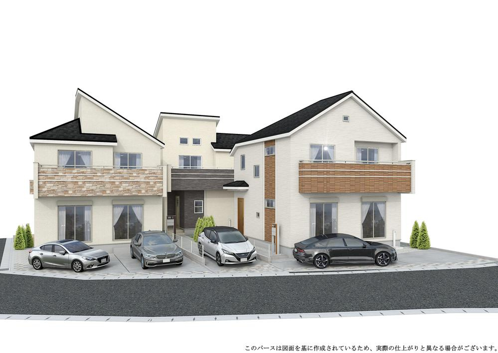 【横浜市瀬谷区宮沢2丁目55-17全３棟新築戸建て２号棟】★仲介手数料無料★（三ツ境小学校・原中学校）の外観パース
