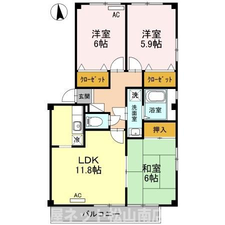 【間取り】 | フォブール白石　A棟