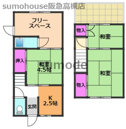 赤大路大磯貸家の間取り