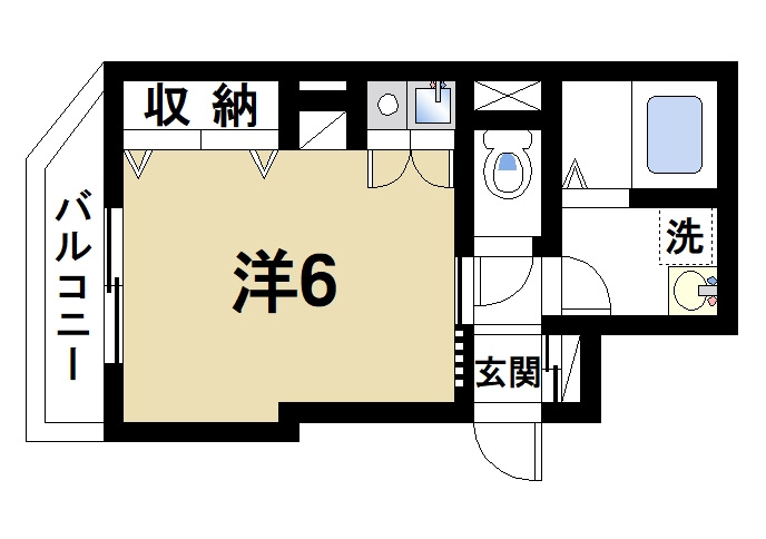 フィールドマンションの間取り|単身様におススメのゆったりとした間取り。