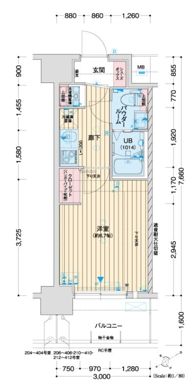 アドバンス新大阪ラシュレの間取り