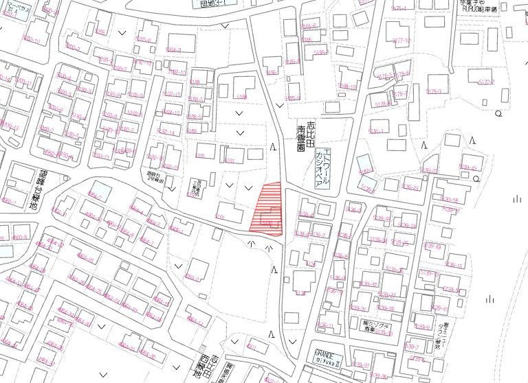 都城市志比田町の売地の土地図