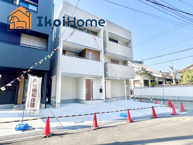 明石市材木町　新築一戸建　B号棟の前面道路含む現地写真|物件・当店の最寄駅まで無料送迎！最短10分で指定場所へお迎えに向かいます！まずはお問い合わせください