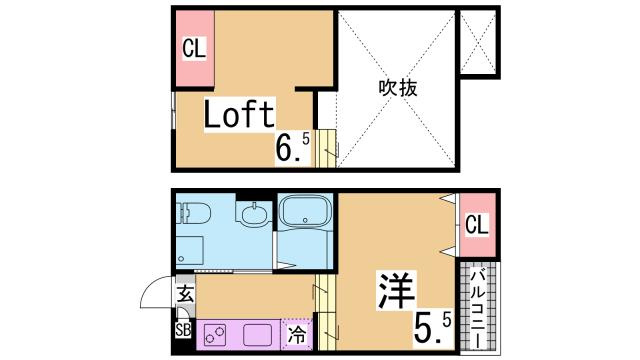 神戸市長田区海運町８丁目のアパートの間取り