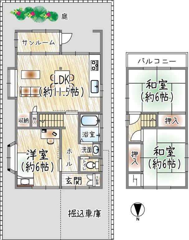藤阪北町　中古一戸建ての間取り|間取り図はいかがですか？ご希望を叶える間取りですか？リビングの広さは？水回りの位置は？カウンターキッチン？など色々な情報が集約されています。弊社ではリフォームなどのご相談も承っております。