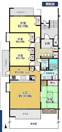 ベルブリーズ森の里第四号棟の間取り
