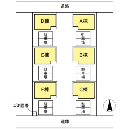 コンフォート本野Aの区画図