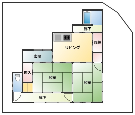 【土地図＋建物プラン例】の画像