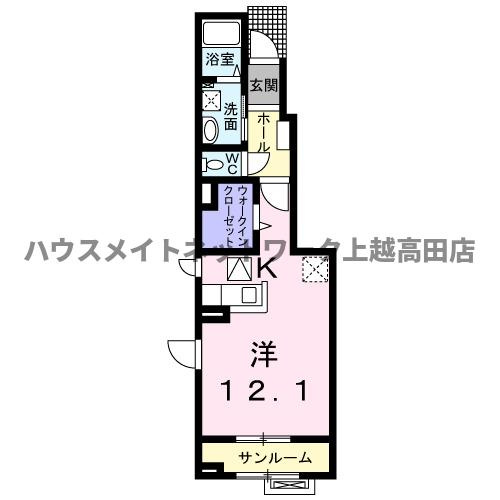 ラ・ルジュ・アンの間取り|間取図（ラ・ルジュ・アン 103）1R