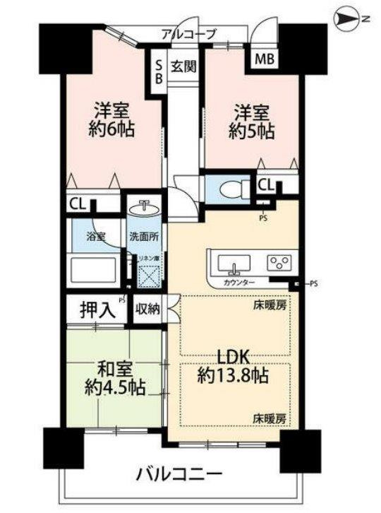 グランアッシュ寝屋川シティノースリッジの間取り|間取り図はいかがですか？ご希望を叶える間取りですか？リビングの広さは？水回りの位置は？カウンターキッチン？など色々な情報が集約されています。弊社ではリフォームなどのご相談も承っております。